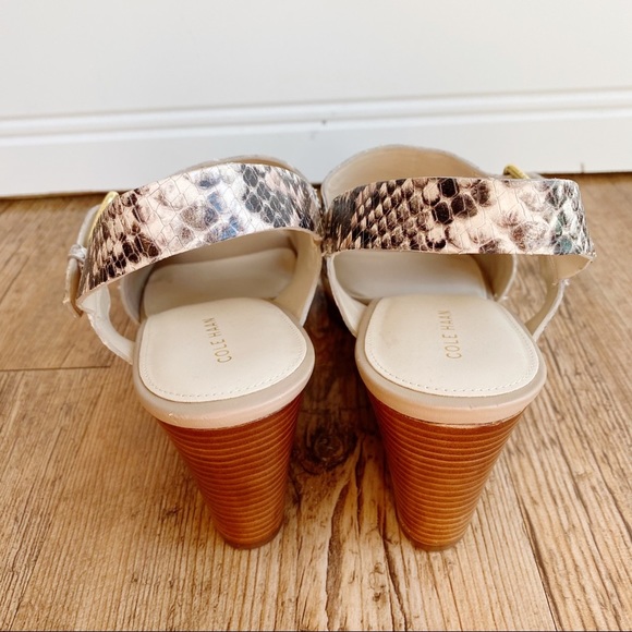 Cole Hann Philomina Python Snake Print Wedges 8.5 - Picture 4 of 7